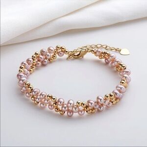 14K Gold Filled layered Bracelet 4-5mm Pearl